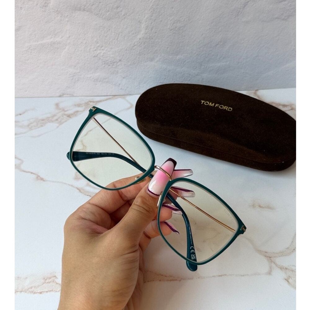 NEW Tom Ford FT5839-B Cat Eye Bluelight Frames in Green
